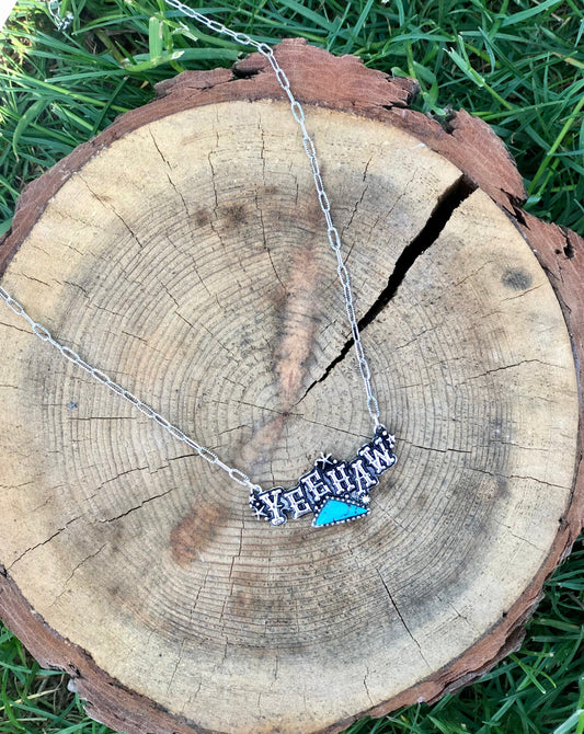 Turquoise Stone "YeeHaw" Necklace