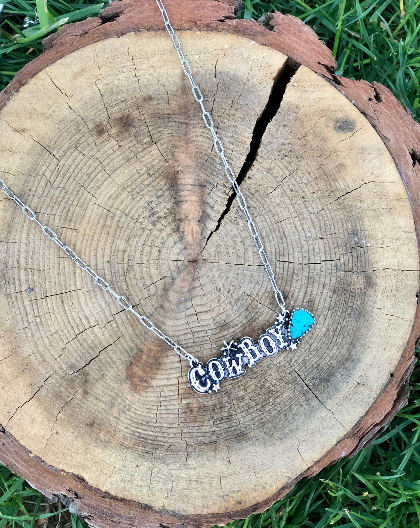 Turquoise Stone "Cowboy" Necklace