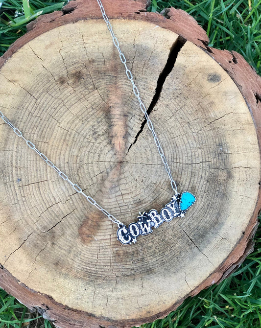 Turquoise Stone "Cowboy" Necklace