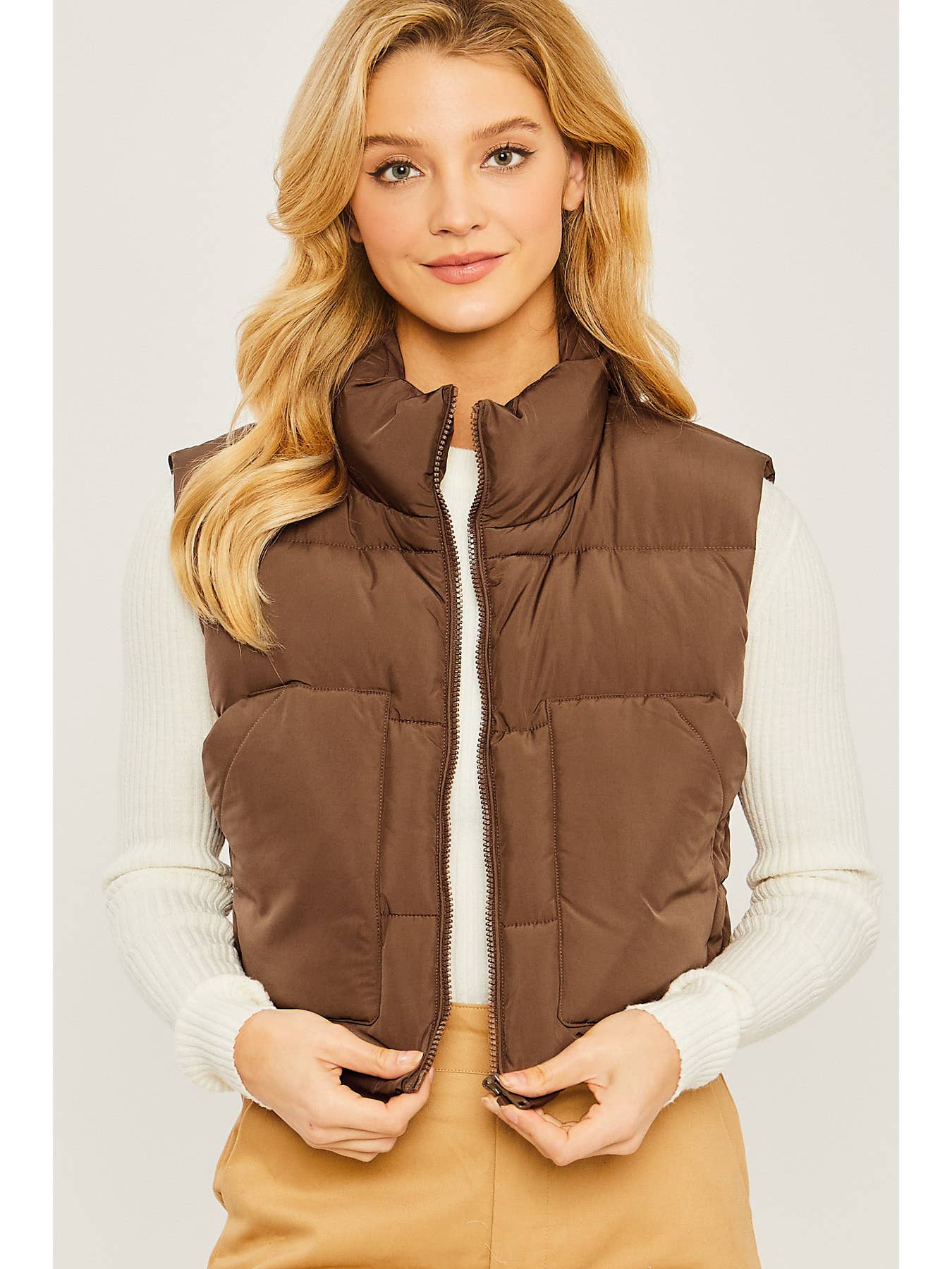 Cropped Puffer Vest