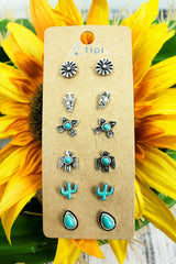 6 Pair Stud Earring Sets