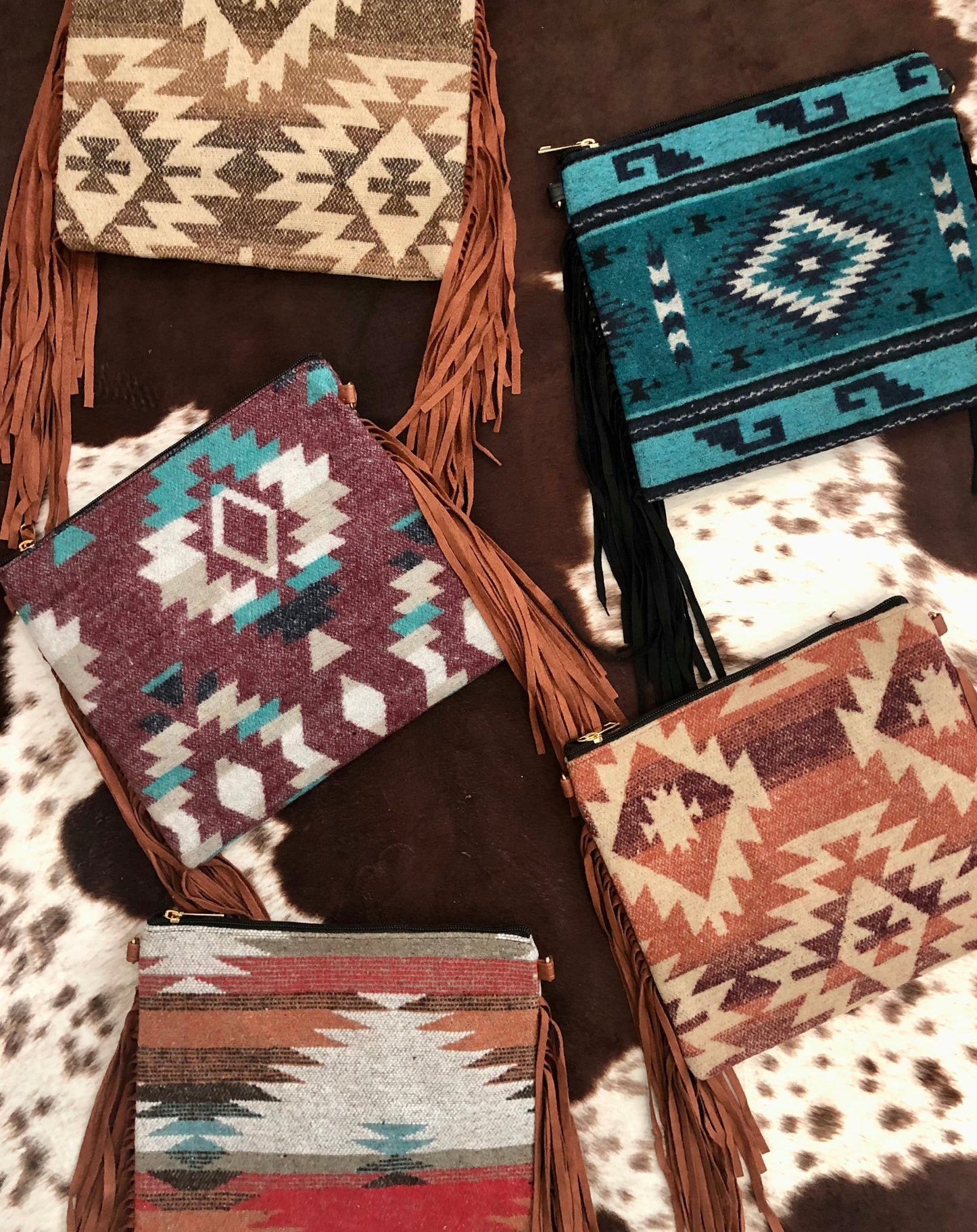 Fringed Aztec Clutch