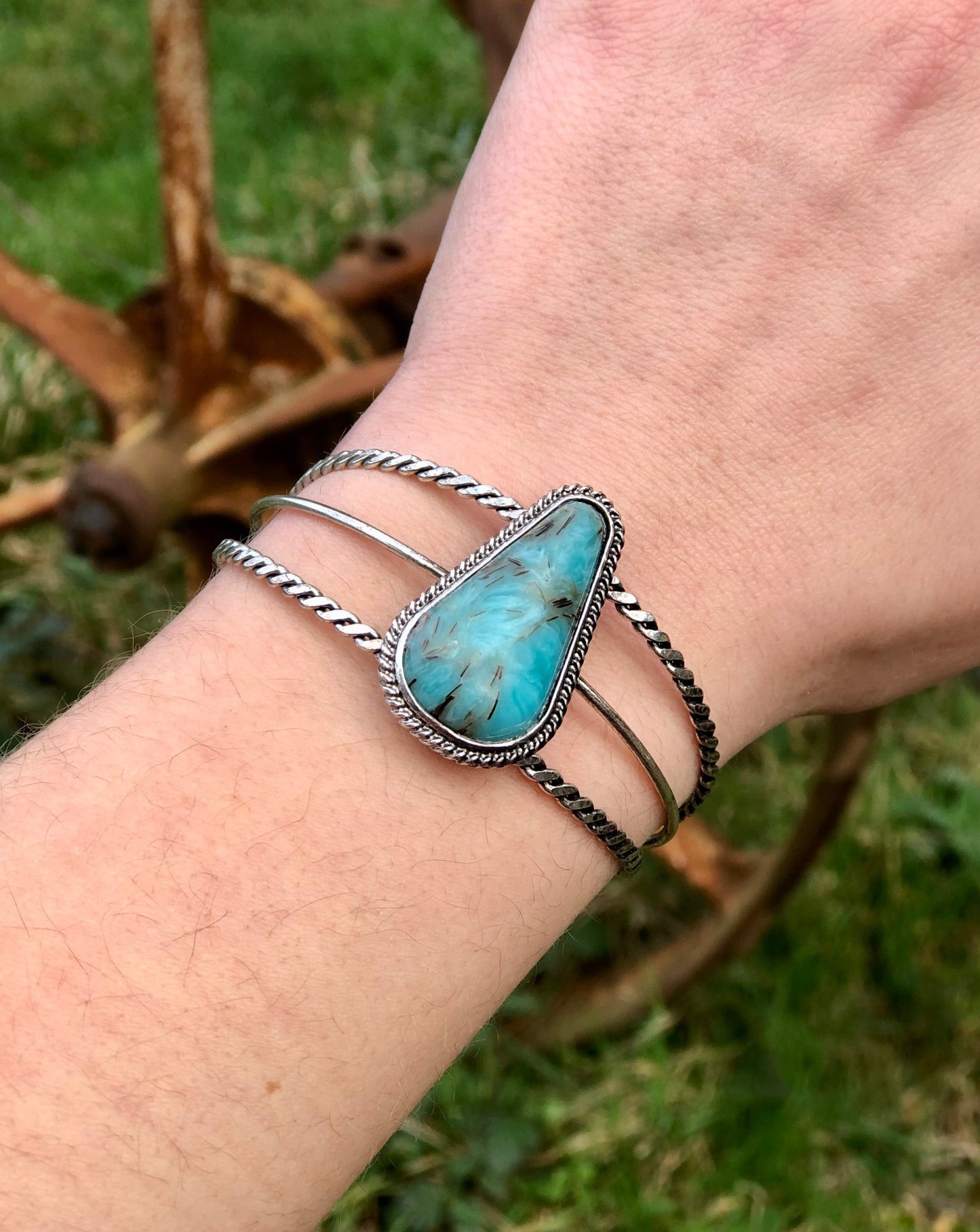 Turquoise Marbled Cuff Bracelet