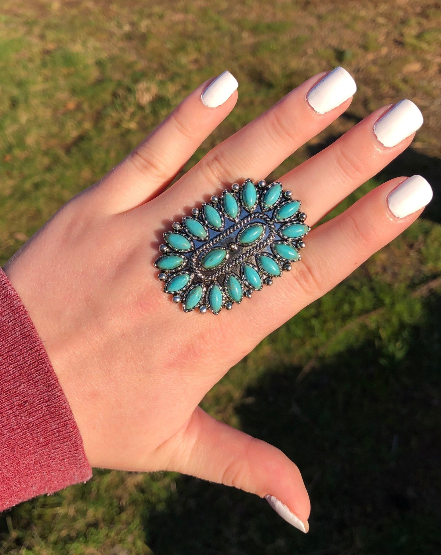 Turquoise Cluster Ring