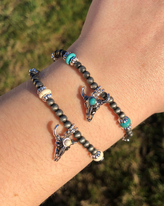 Silver Pearl Steer Bracelet