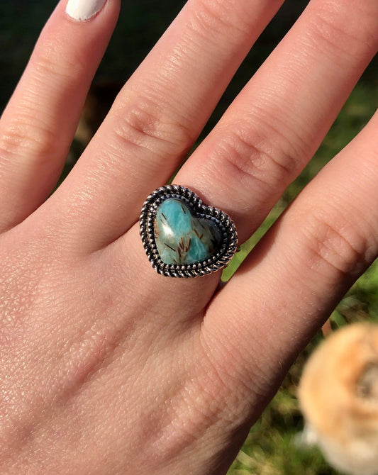 Turquoise Heart Ring