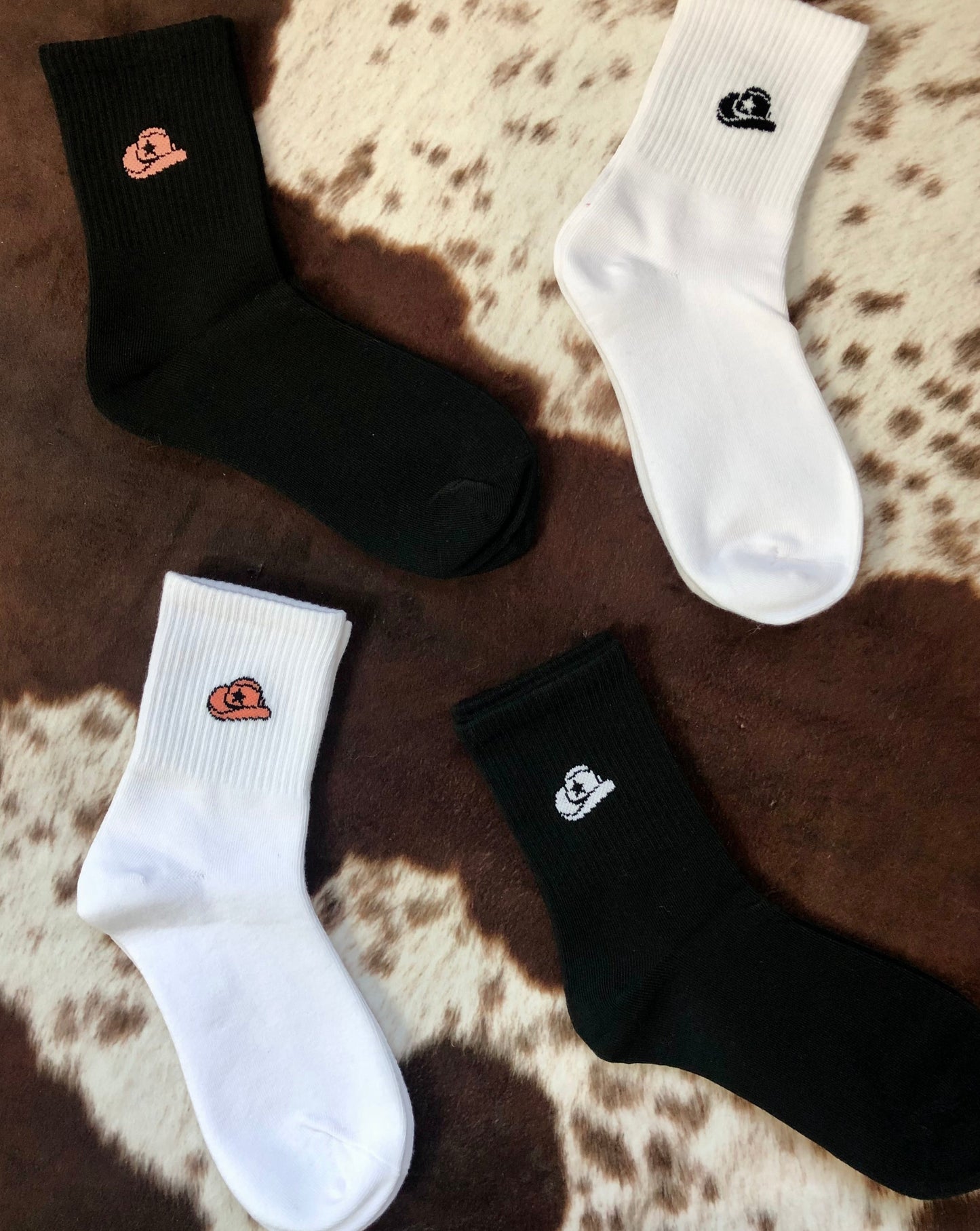 Cowgirl Hat Crew Socks