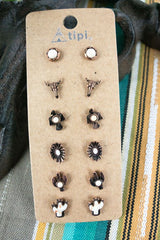 6 Pair Stud Earring Sets