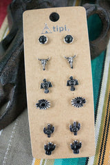 6 Pair Stud Earring Sets